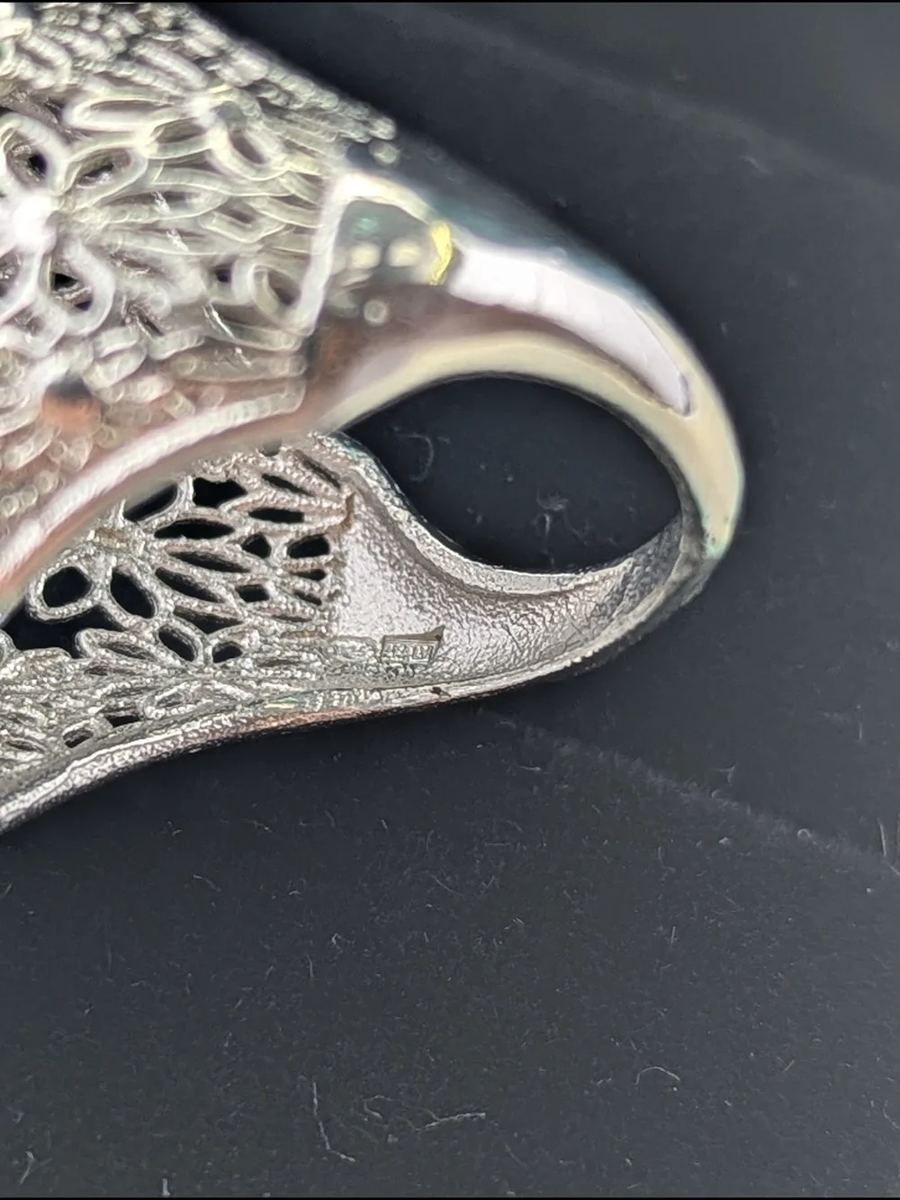 🌸 Sterling Silver Statement Ring Floral Filigree Lattice ✨ - Picture 4 of 6